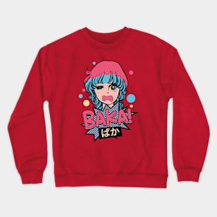 Baka! Japanese Aesthetic Otaku Girl Vintage Crewneck Sweatshirt